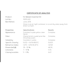 COA certificate of analysis