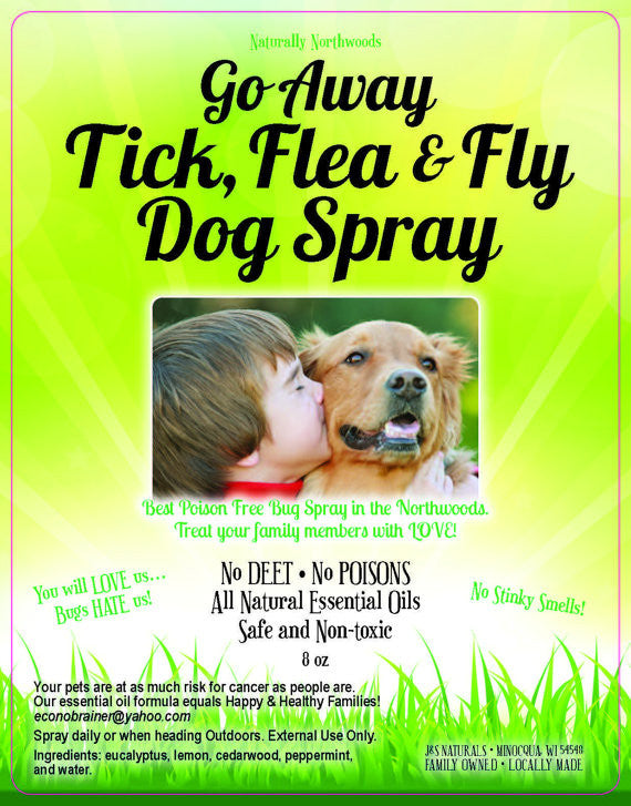 Voted #1 Best Selling 8 oz DOG Go Away Tick, Mosquito, Fleas and Flies Bug Spray No Deet