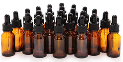 Amber 15 oz Glass Bottles with Eye Dropper for Essential Oils